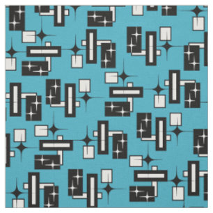 Tissu Rétro noir et blanc géométrique de chimères