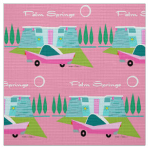 Tissu Retro Pink Palm Springs