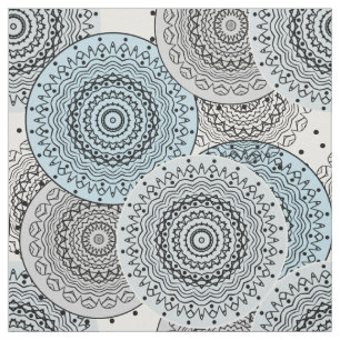 Tissu Rétro, rétro motif, bleu et gris, élégant