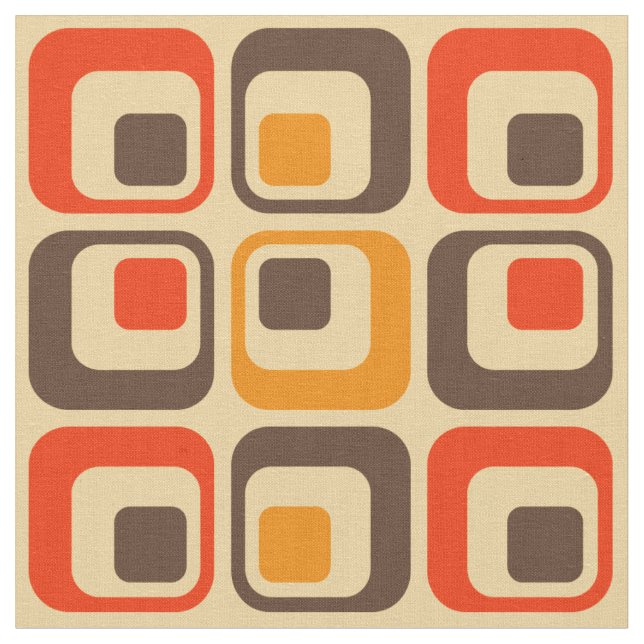 Tissu Rétro Squares Pattern (Fermer)