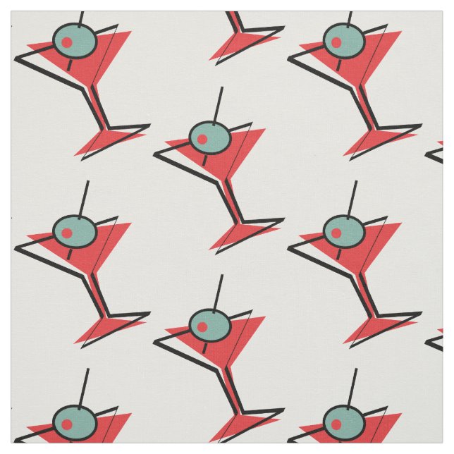 Tissu Rétro verre de Martini (Échantillon)