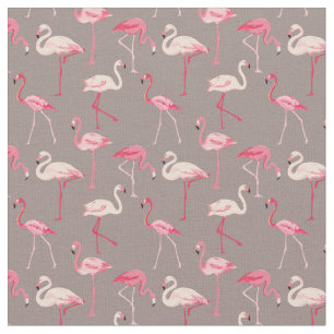 Tissu Rétros Flamants roses