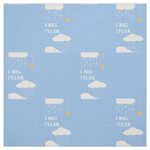 Tissu Rêve grand nuages de lune bleus motif personnalisé