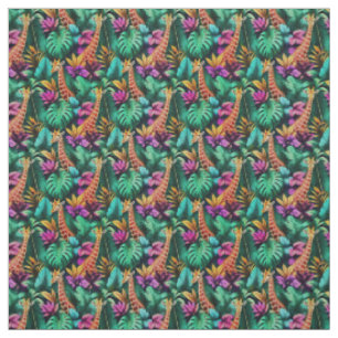 Tissu Rêves de girafe de jungle motif de surface transpa