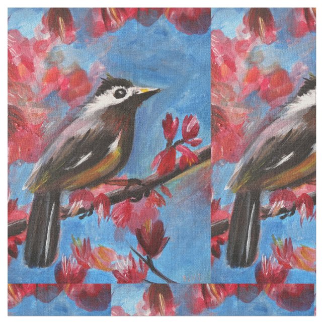 Tissu Rêveur d'oiseaux de printemps (Fermer)