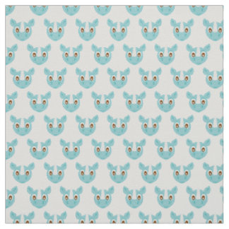Tissu Rhinocéros bleu mignon et adorable