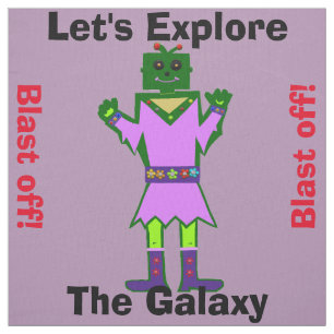 Tissu Robot De Cartoon Fille Alien Feu De Violet