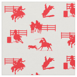 Tissu Rodéo Événements Western Cowboy Cowgirl Horse Fabr