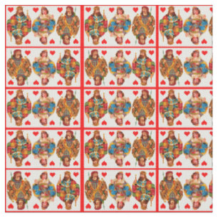 Tissu Roi de la reine de coeurs des coeurs Jack des