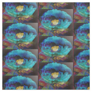 Tissu Romantique élégant tableau turquoise floral aquare