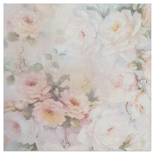 Tissu Romantiques vintages rougissent les roses ens