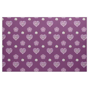 Tissu Rosace rouge cardinale