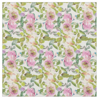 Tissu Rose aquarelle