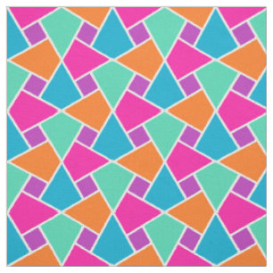 Tissu Rose bleu vert orange islamique Motif géométrique