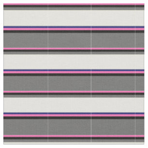 Tissu Rose chaud, noir, gris foncé, jaune et bleu nuit