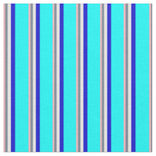 Tissu Rose clair, gris ardoise, blanc, bleu et cyan