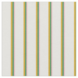 Tissu Rose clair, vert mer, verge d'or et crème à la men