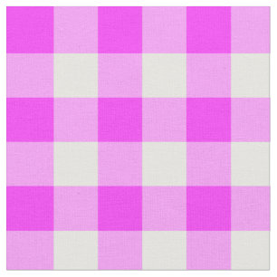 Tissu rose et blanc audacieux de plaid de Buffalo