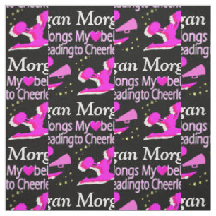 TISSU ROSE ET NOIR POM-POM GIRL AMOUR PERSONNALISER TISS