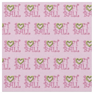 Tissu Rose Girly d'amour du base-ball avec le coeur