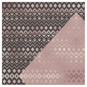 Tissu Rose Gold Main Tirée Tribal Aztec Géométrique