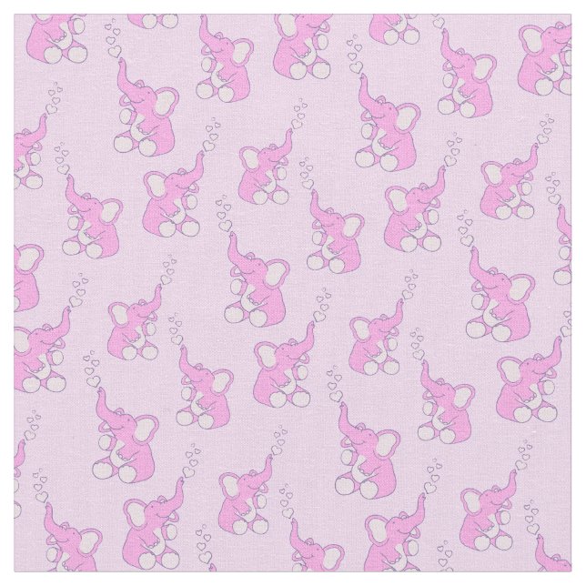 Tissu rose mignon à motifs d'éléphant pour bébé (Fermer)