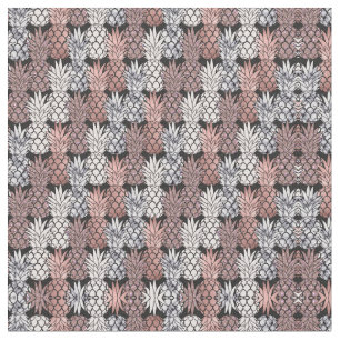 Tissu Rose moderne Parties scintillant or rose Ananas Mo