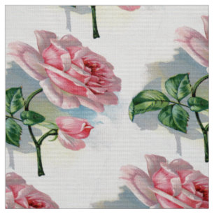 Tissu Rose rose de beauté sur le motif gris de milieu d
