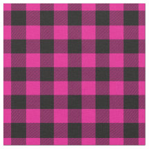 Rose vif et carreaux gingham noir
