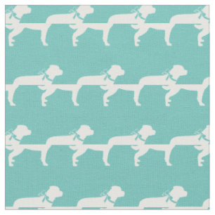 Tissu Rottweiler Chien Rottie Silhouette Animal Turquois