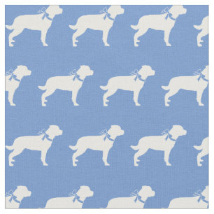 Tissu Rottweiler Rottie Dog Silhouette Animal bleu clair