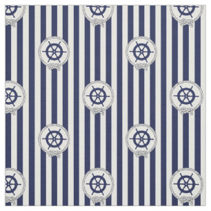 Tissu Roue de navire de la marine nautique/bande bleue e