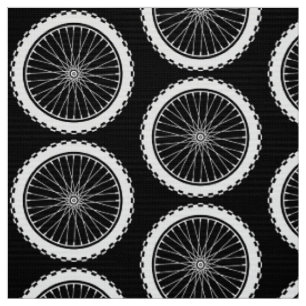 Tissu Roue de vélo de montagne - blanc sur l'obscurité