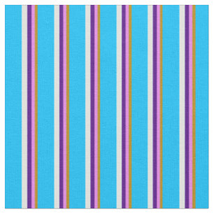 Tissu Roue d'or, Violet, Indigo, Cyan clair et bleu ciel