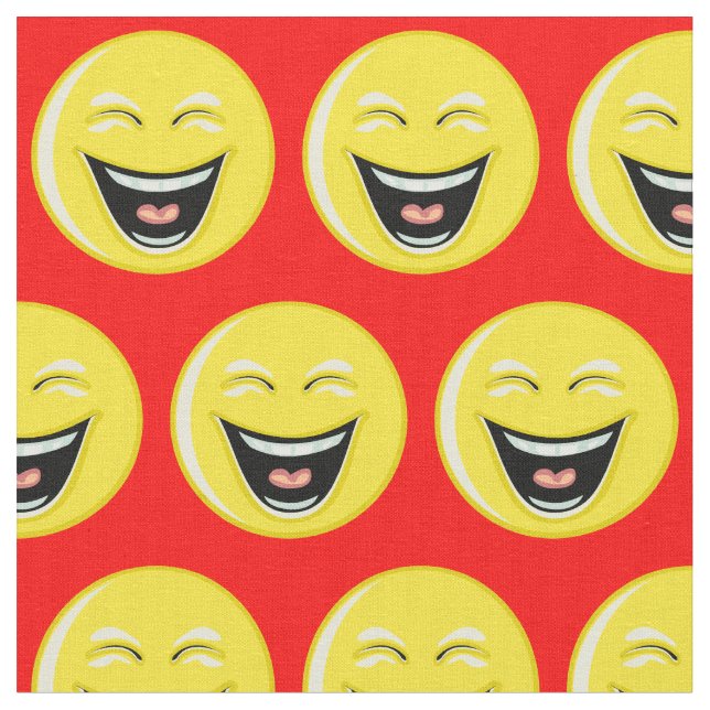 Tissu Rouge brillant avec rire (Fermer)