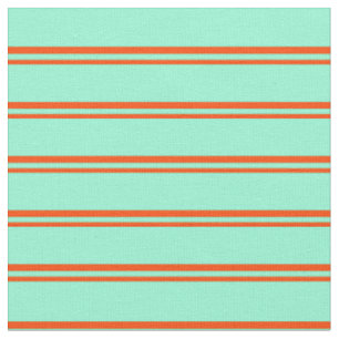 Tissu Rouge et Aquamarine coloré Liner/Motif rayé