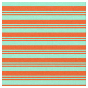 Tissu Rouge et Aquamarine coloré Liner/Motif rayé