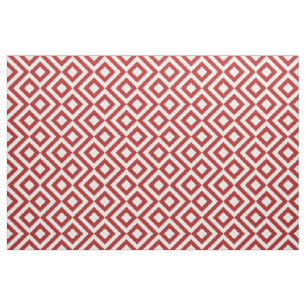 Tissu rouge et blanc géométrique de motif de