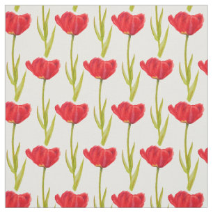 Tissu rouge et vert de tulipe de ressort