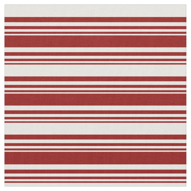 Tissu Rouge foncé et blanc Motif de rayures (Fermer)