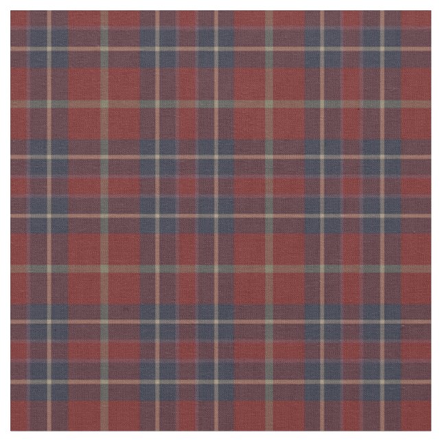 Tissu Rouge foncé et bleu marine Rustique Plaid (Fermer)