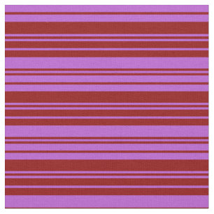 Tissu Rouge foncé et Motif rayé orchidée