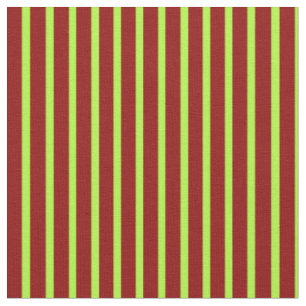 Tissu Rouge foncé et vert clair Motif de rayures de coul