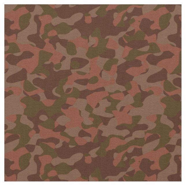 Tissu Rouge foncé, Saumon et camouflage olive abstrait (Fermer)