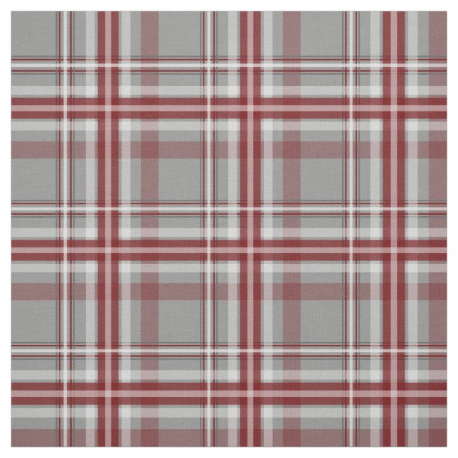 Tissu rouge gris blanc plaid (Échantillon)