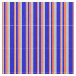 Tissu Rouge, gris et bleu Motif de rayures