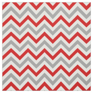 Tissu Rouge, gris noir, LG blanc Chevron ZigZag Sz6