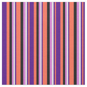 Tissu Rouge, Indigo, Lavande, Orchidée et lignes noires