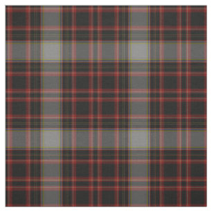 Tissu Rouge noir Taupe gris Tartan Plaid