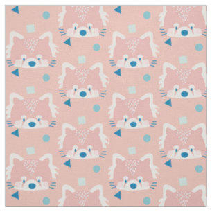 Tissu Rouge Panda Motif rose moderne